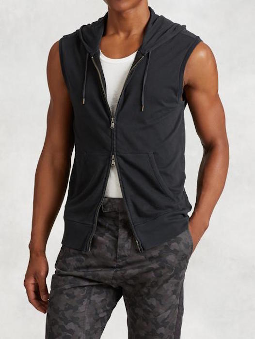 French Terry Sleeveless Hoodie
